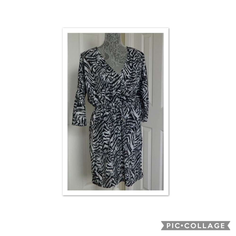 women's faux wrap belted dress